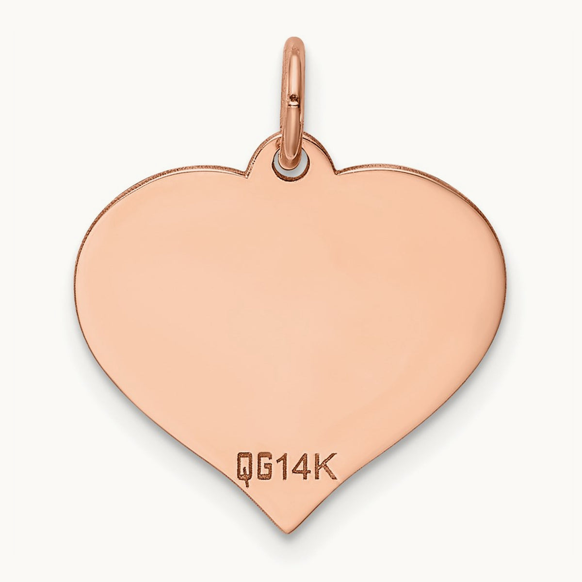 Heart Disc Charm, 14K Rose Gold