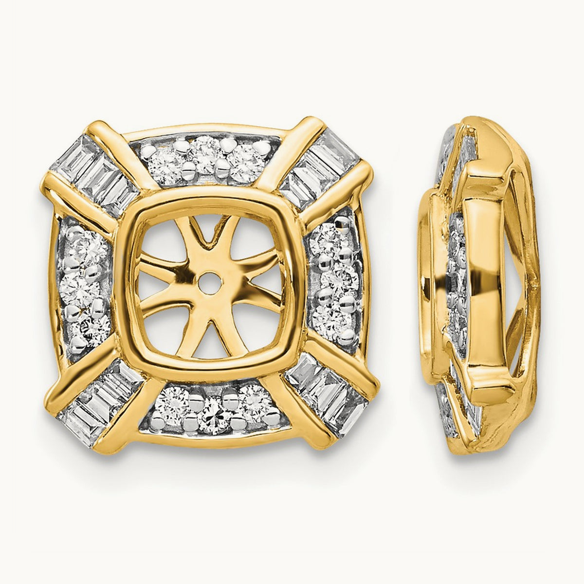 Fancy Diamond Earring Jackets, 14K