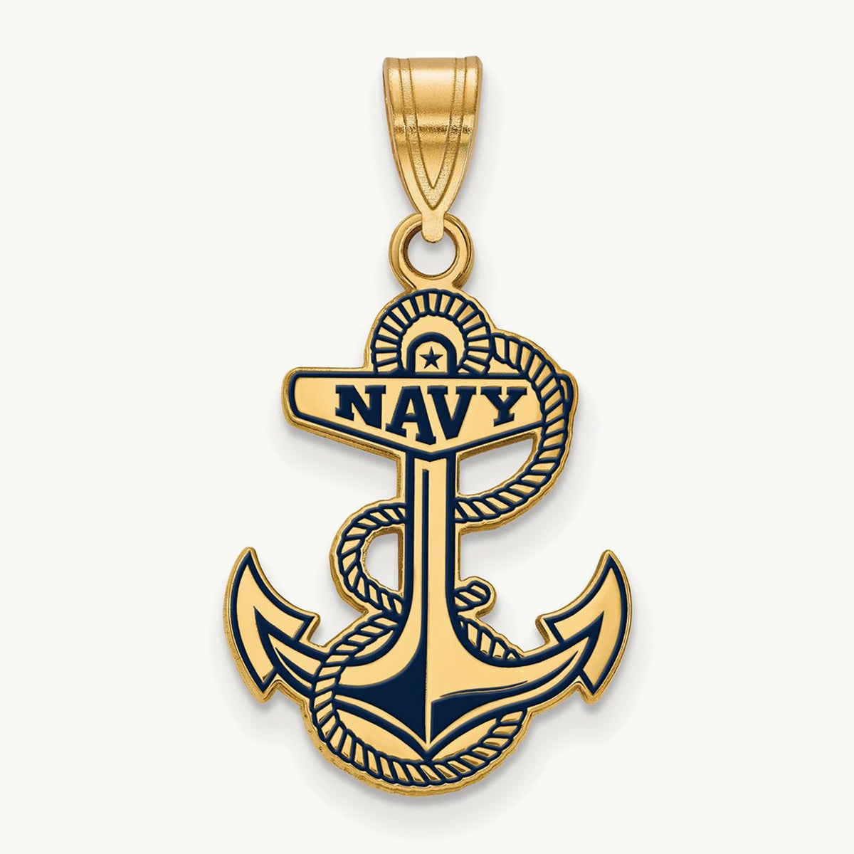 LogoArt US Naval Academy Lg Enamel Pendant, 14K Gold