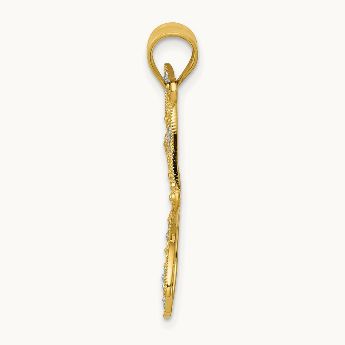 Filigree Dragonfly Pendant — 14K Two-Tone Gold