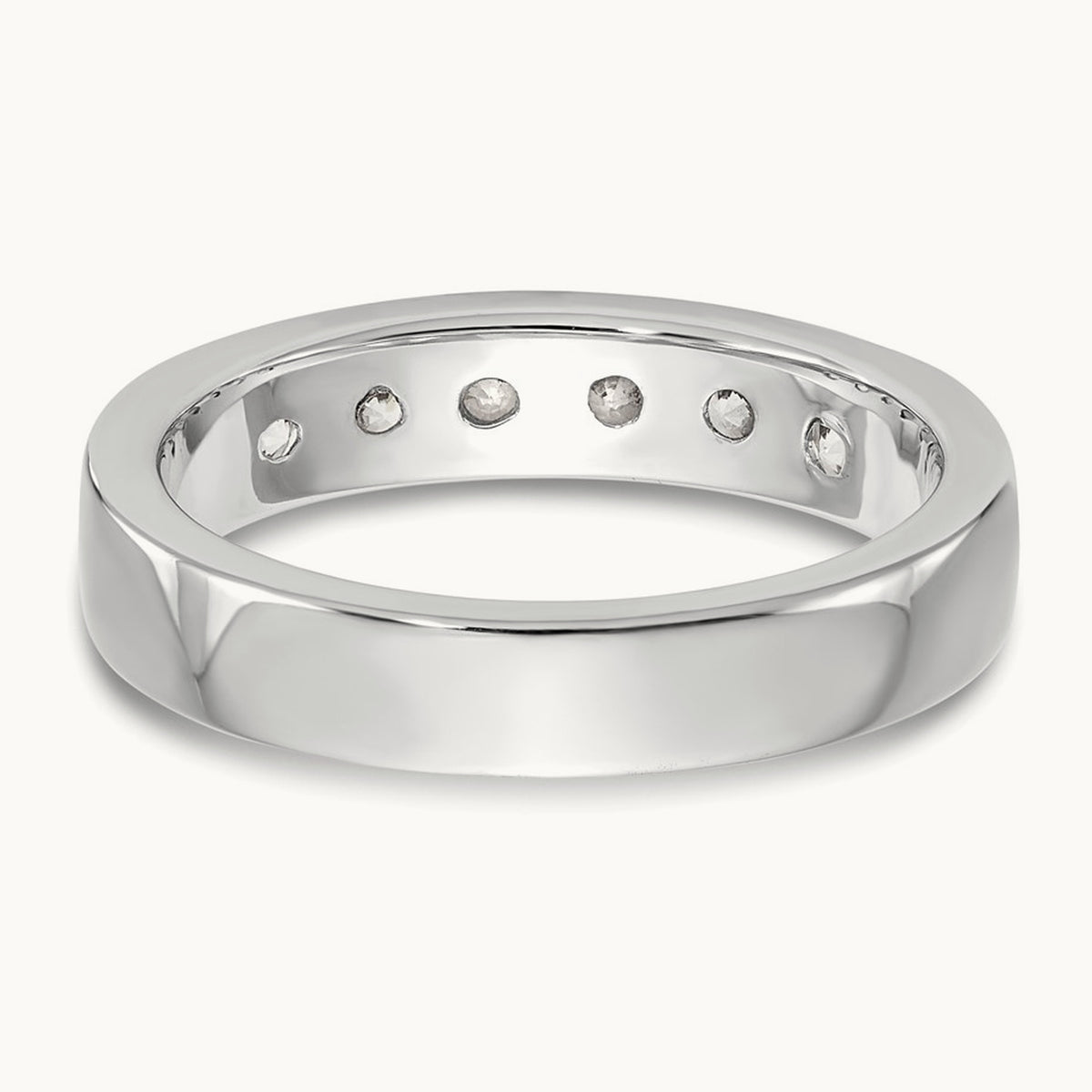 Setting: 6- Stone Closed Channel Band Mounting, 3.1mm — 14K White Gold
