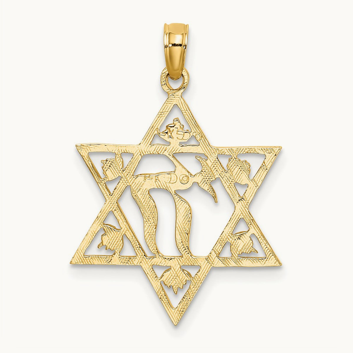 Textured Star Of David Charm — 26.1mm
