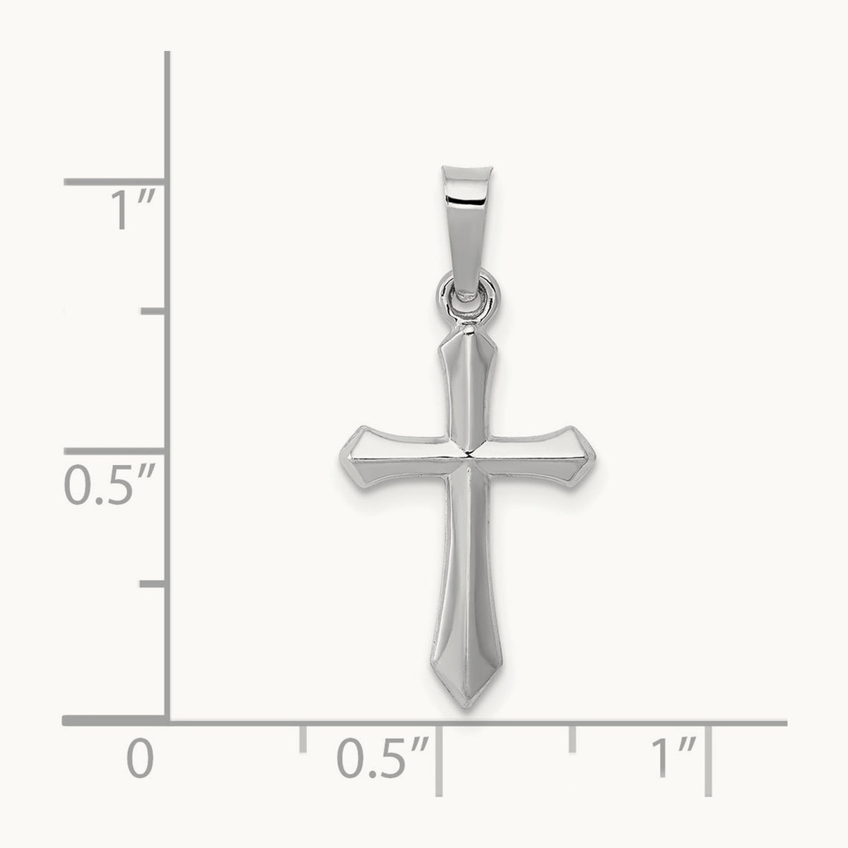 Polished Cross Pendant, 14K White Gold