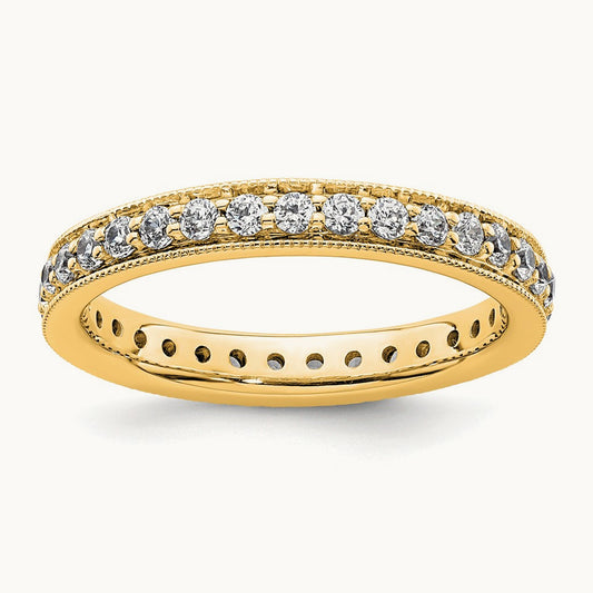 Polished Round Vintage Diamond Eternity Band, 0.50 ct tw, 14K Gold — 14K Yellow Gold