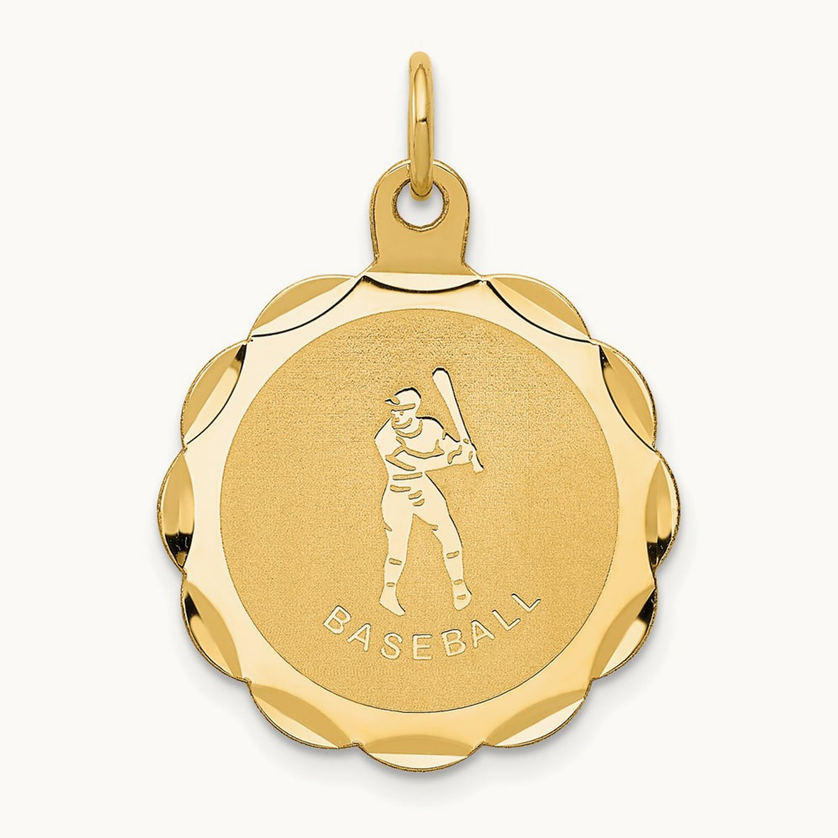 Baseball Disc Charm, 14K