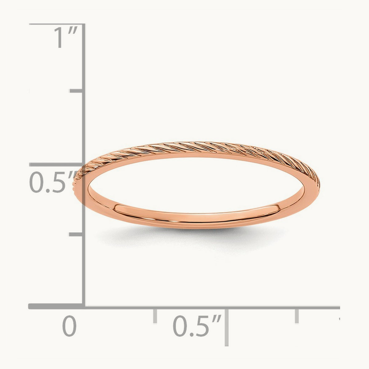 Twisted Wire Pattern Stackable Band — 14K Rose Gold