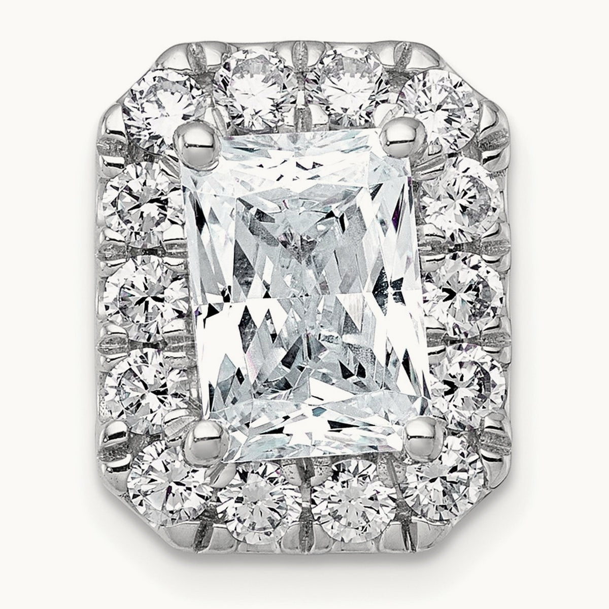 Radiant Halo Chain Slide, 0.25-5.50 ct tw Lab-Grown Diamond — 3 1/2 ct, 14K White Gold
