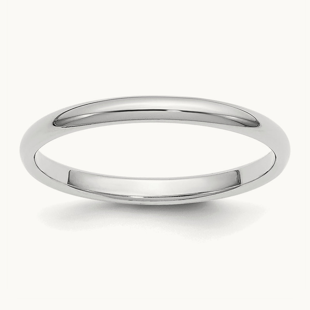 Half-Round Wedding Band — Platinum, 2mm