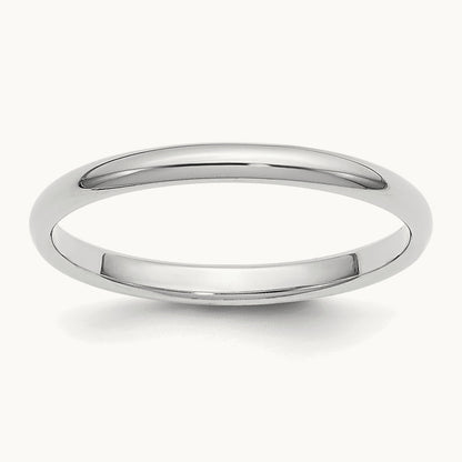 Half-Round Wedding Band — Platinum, 2mm