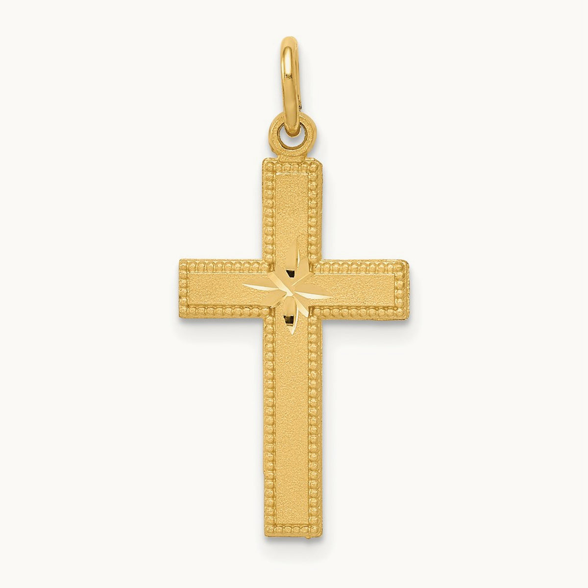 Diamond-cut Cross Pendant, 14K