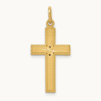 Diamond-cut Cross Pendant, 14K