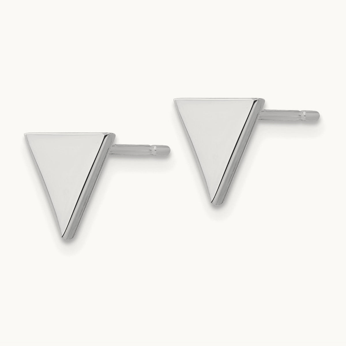 Triangle Post Earring — 14K White Gold
