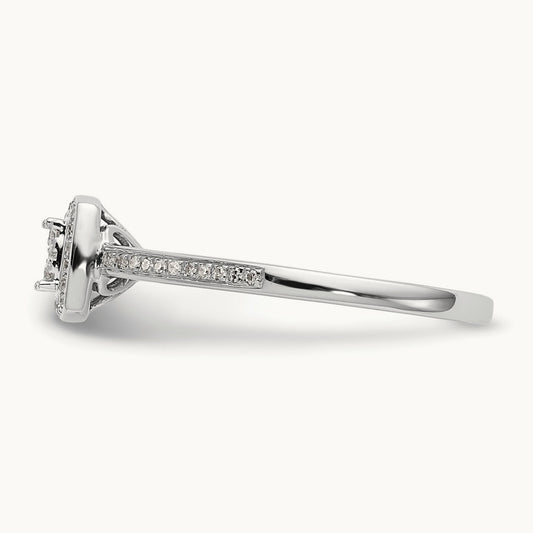 Complete Diamond Cluster Engagement Ring — 14K White Gold, 7