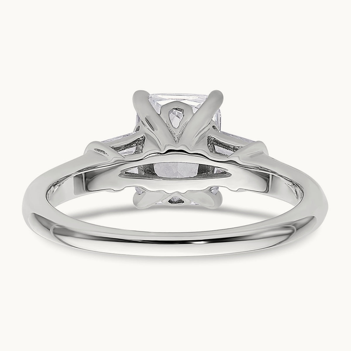 3 Stone Engagement Ring, 1.75 ct tw Lab-Grown Diamond — 14K White Gold