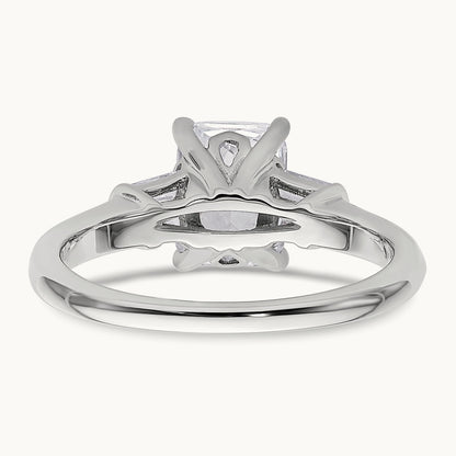 3 Stone Engagement Ring, 1.75 ct tw Lab-Grown Diamond — 14K White Gold