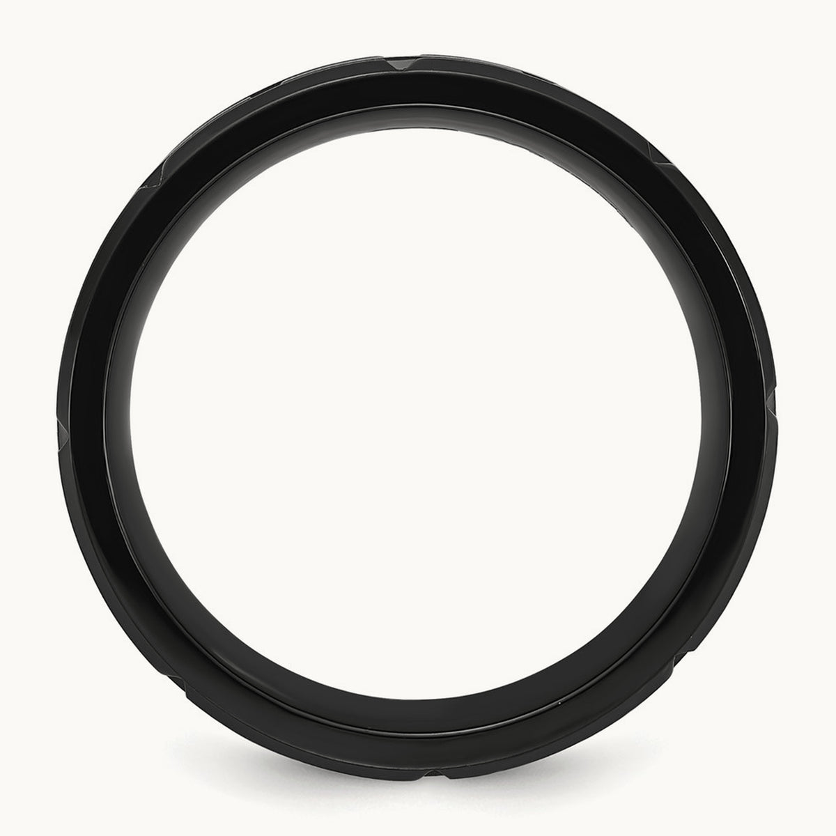 Brushed and Polished Black IP-plated Band, 8mm, Stainless Steel