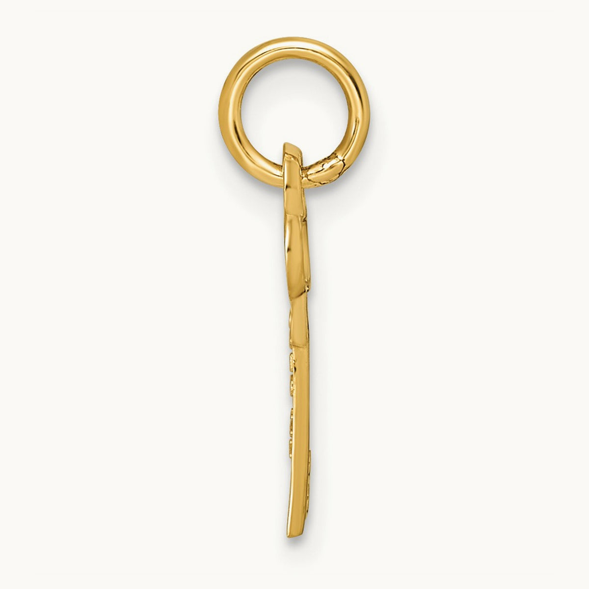 Key Initial Charm — 14K Yellow Gold, B