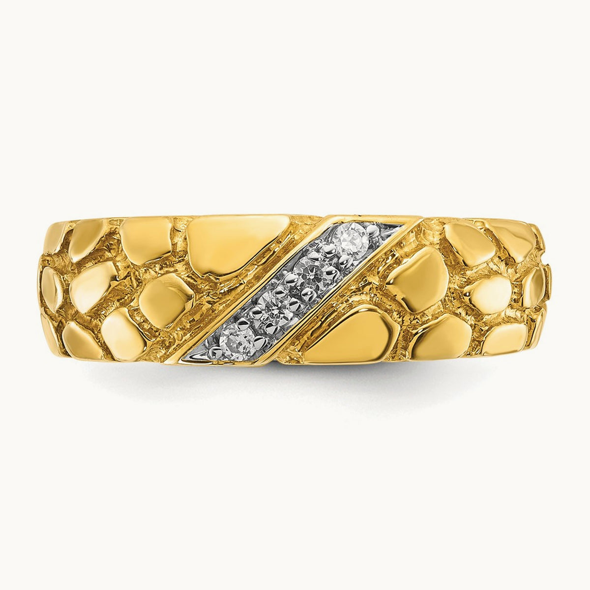 IBGoodman Men's Diamond Nugget Complete Ring, 14K