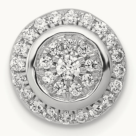 Moving 1/3ct. Diamond Circle Slide Pendant, 14K White Gold