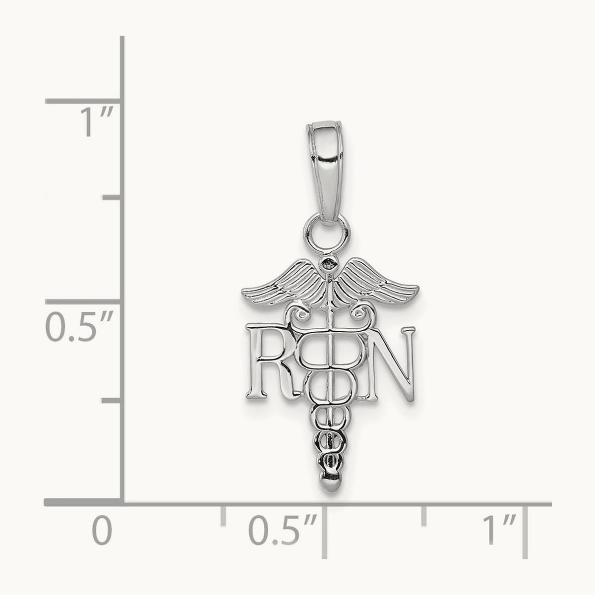 Polished R.N. Pendant — 14K White Gold
