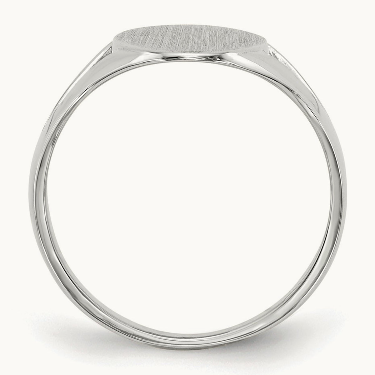 9.0x17. Closed Back Signet Ring, 0mm, 14K White Gold