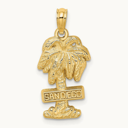 SAN DIEGO Palm Tree Charm, 14K