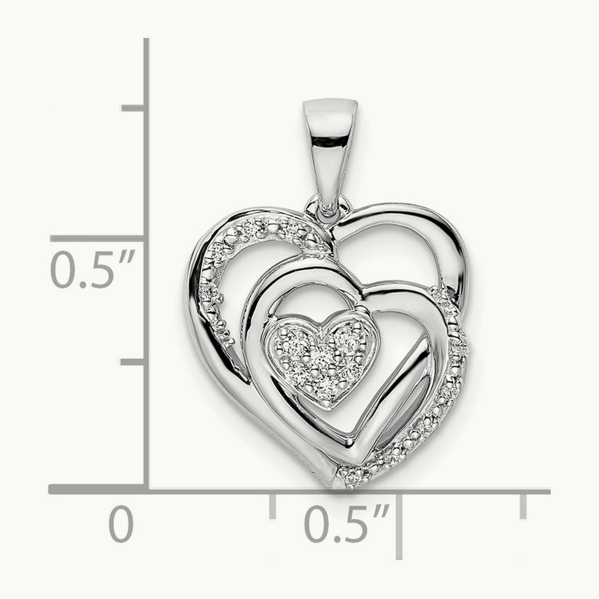 Polished Heart Diamond Pendant — photo set