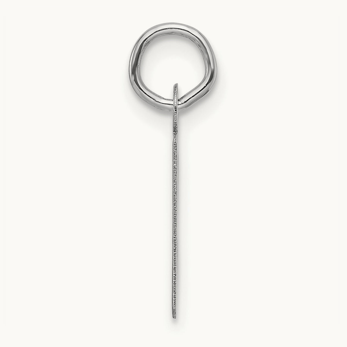 Slanted Block Initial Charm — 14K White Gold, B