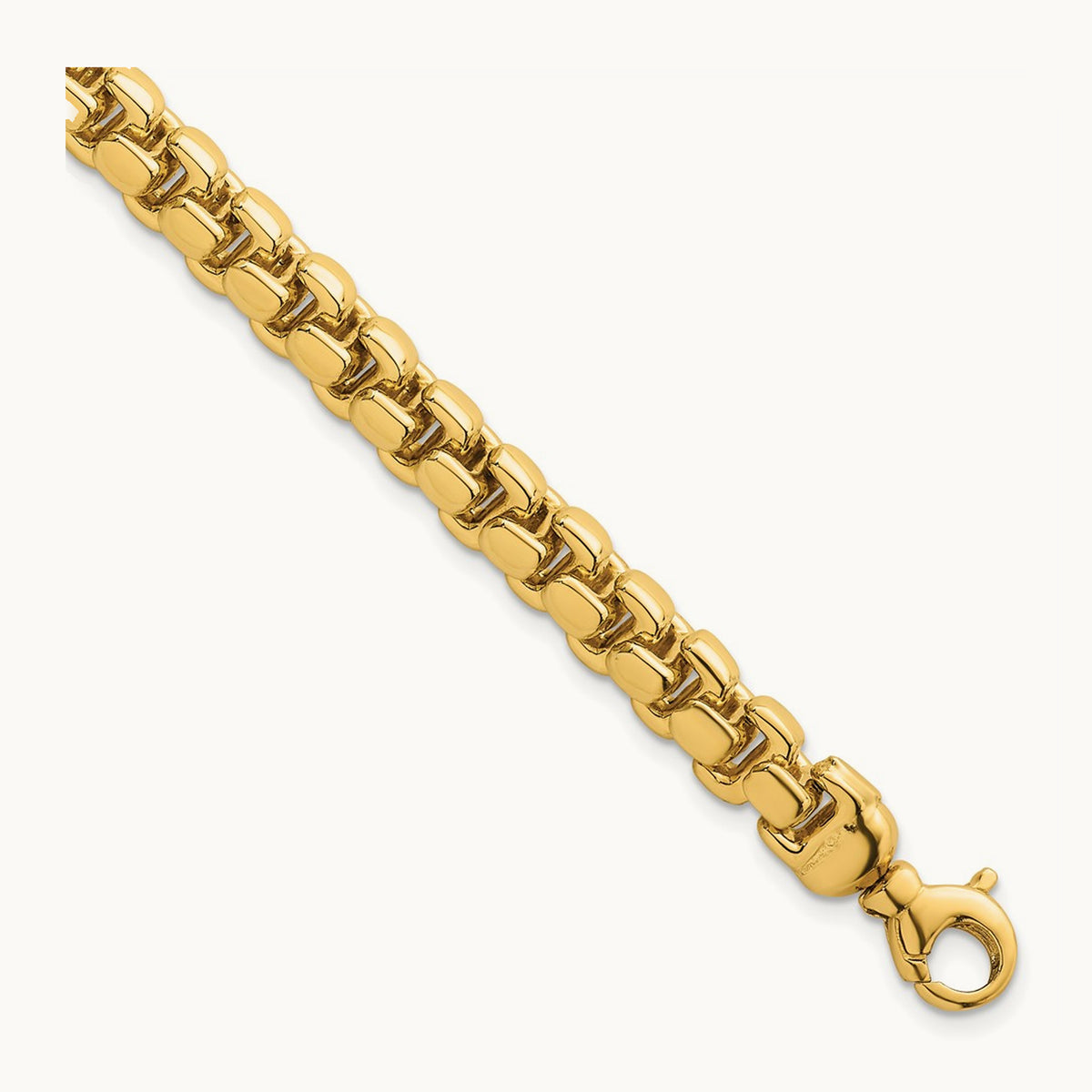 Polished Fancy Square Link Bracelet, 7.5mm, 14K