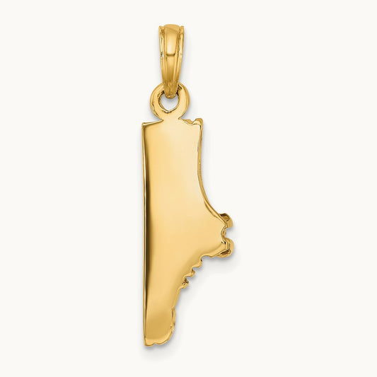 Polished Track Shoe Charm, 14K