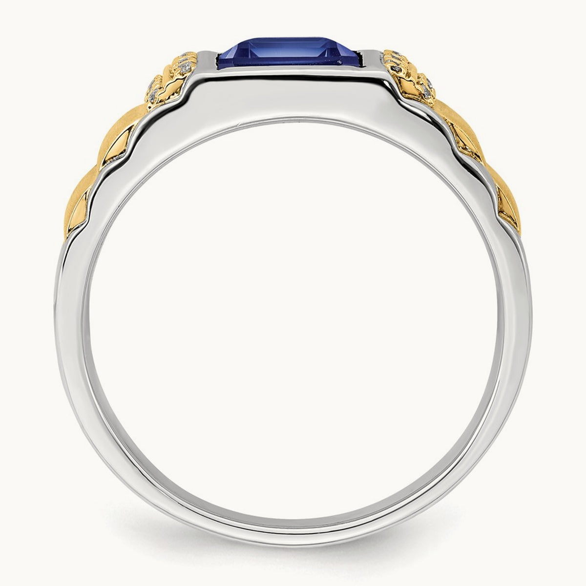 Created Sapphire and Diamond Mens Ring — photo set