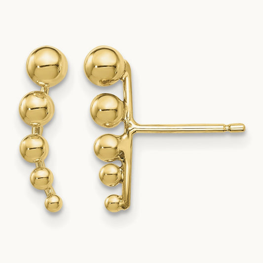 Madi K Graduated Ball Post Earrings, 14K