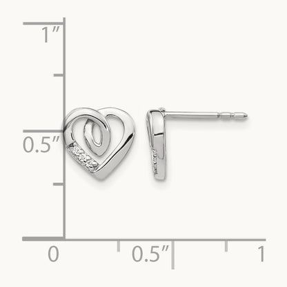 Diamond Heart Post Earrings — photo set