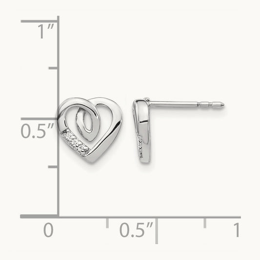 Diamond Heart Post Earrings — photo set