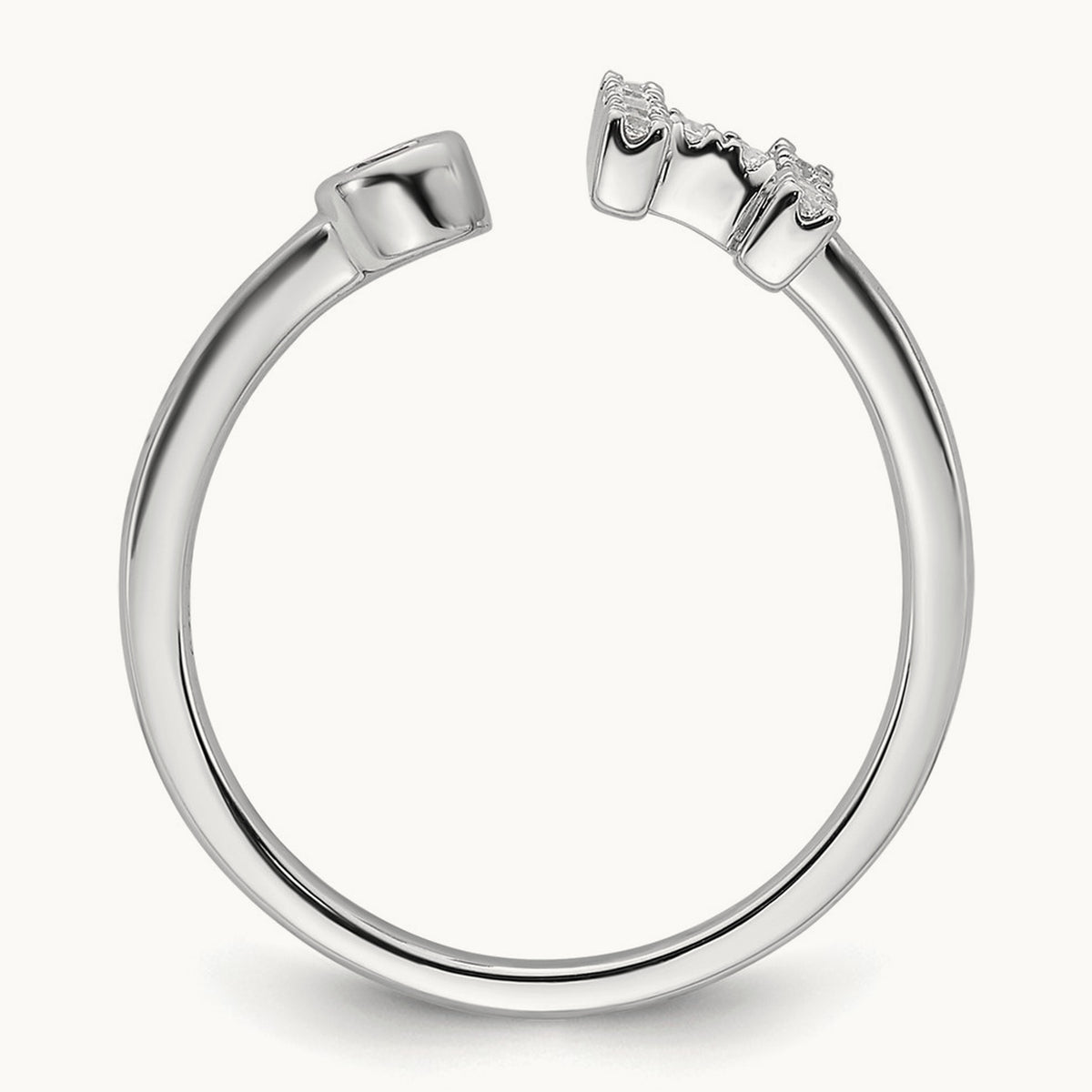 Initial H Adjustable Ring, 0.20 ct tw Lab-Grown Diamond