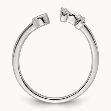 Initial H Adjustable Ring, 0.20 ct tw Lab-Grown Diamond