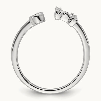 Initial H Adjustable Ring, 0.20 ct tw Lab-Grown Diamond