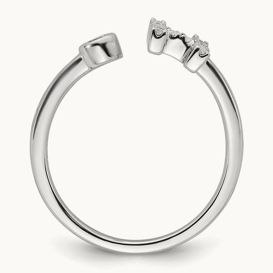 Initial H Adjustable Ring, 0.20 ct tw Lab-Grown Diamond