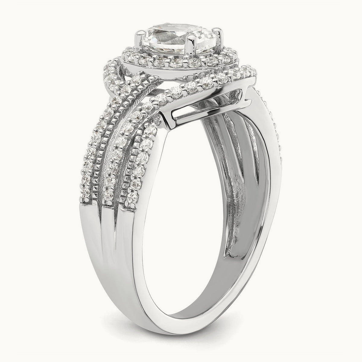 Semi-Mount Bypass Engagement Ring, 0.50 ct tw Lab-Grown Diamond