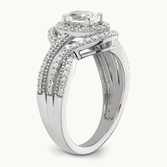 Semi-Mount Bypass Engagement Ring, 0.50 ct tw Lab-Grown Diamond