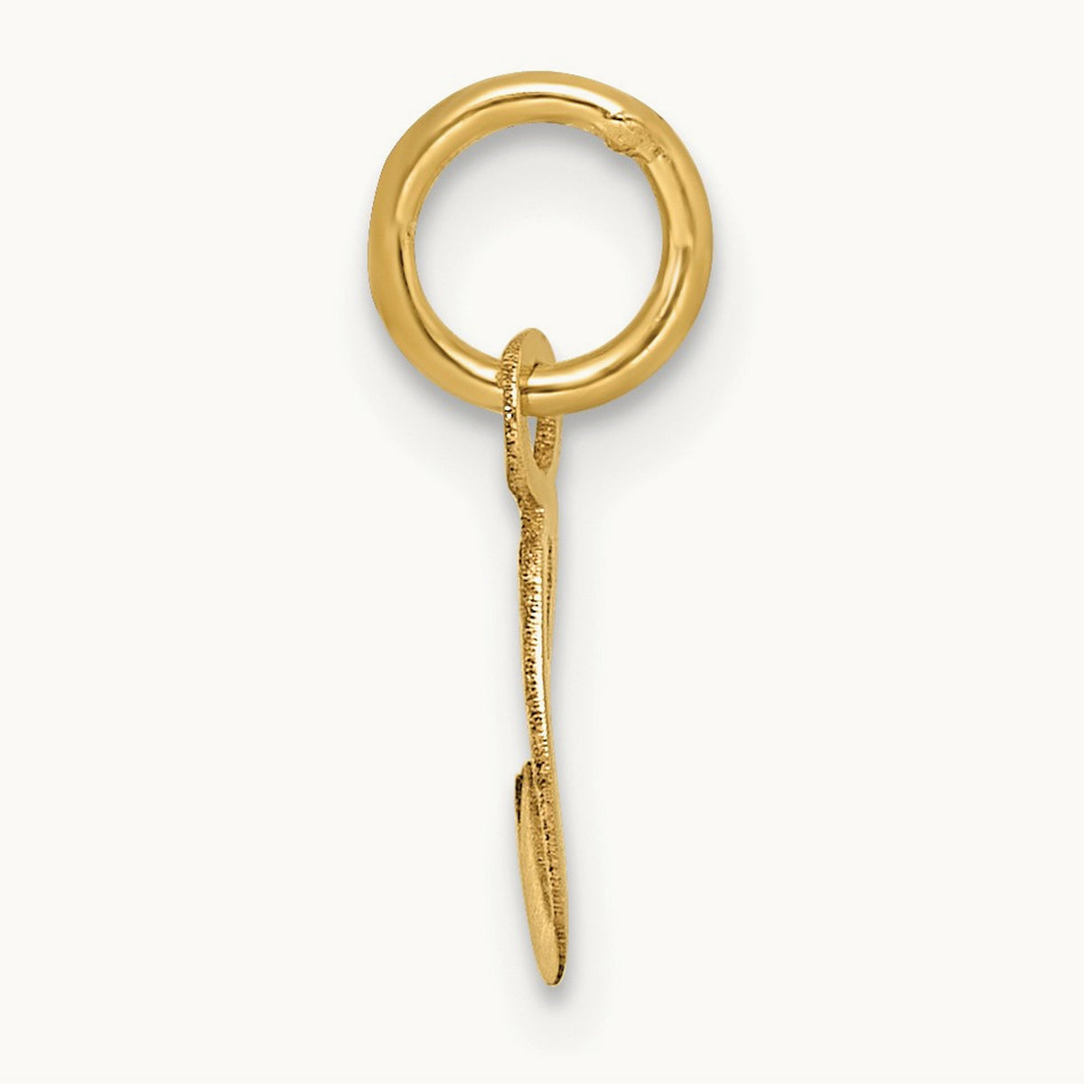 Uppercase Initial Charm — 14K Yellow Gold, C