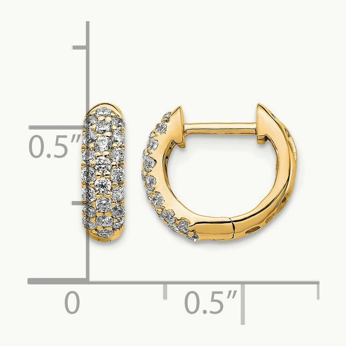 Diamond Hinged Hoop Earrings, 14K