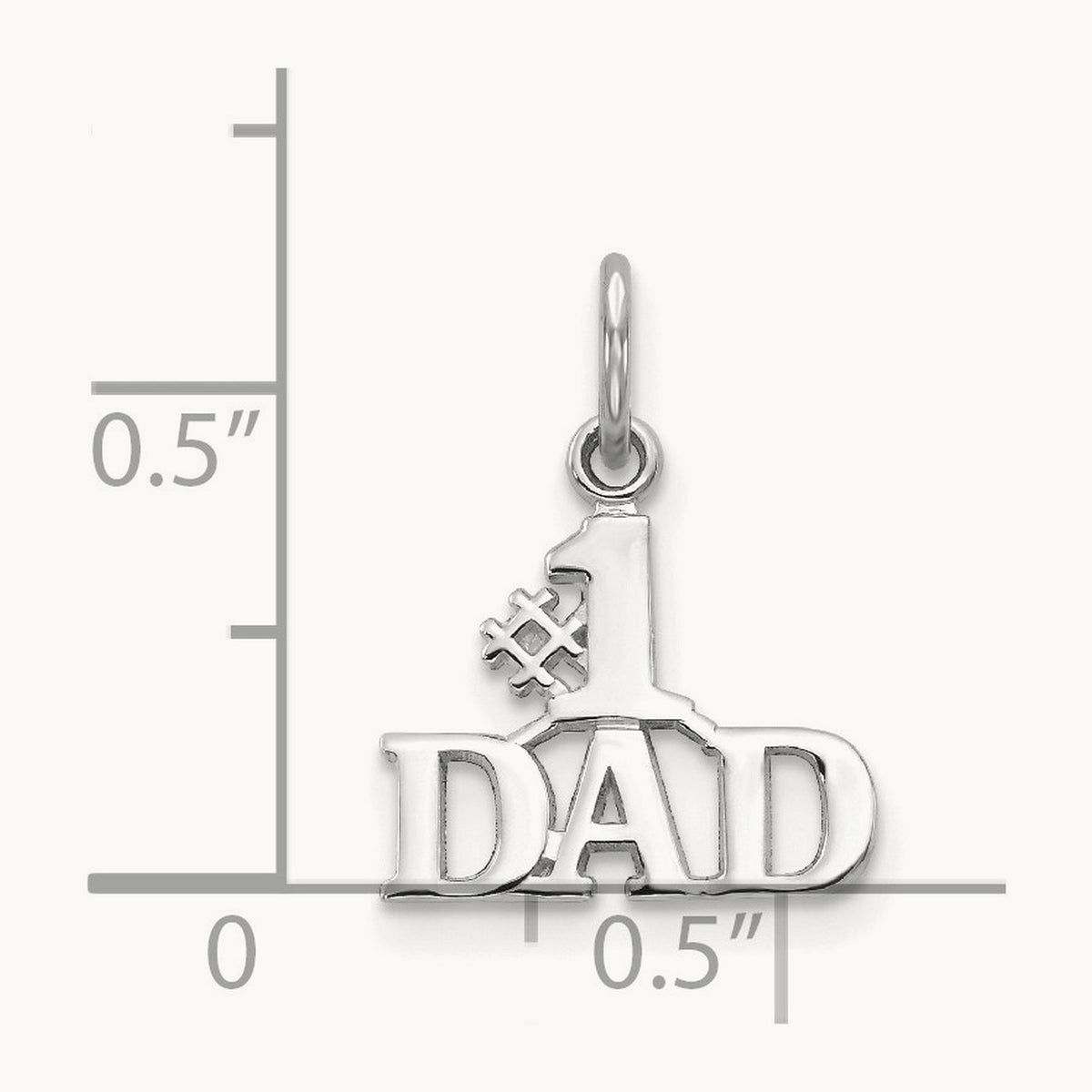 #1 DAD Charm — 14K White Gold