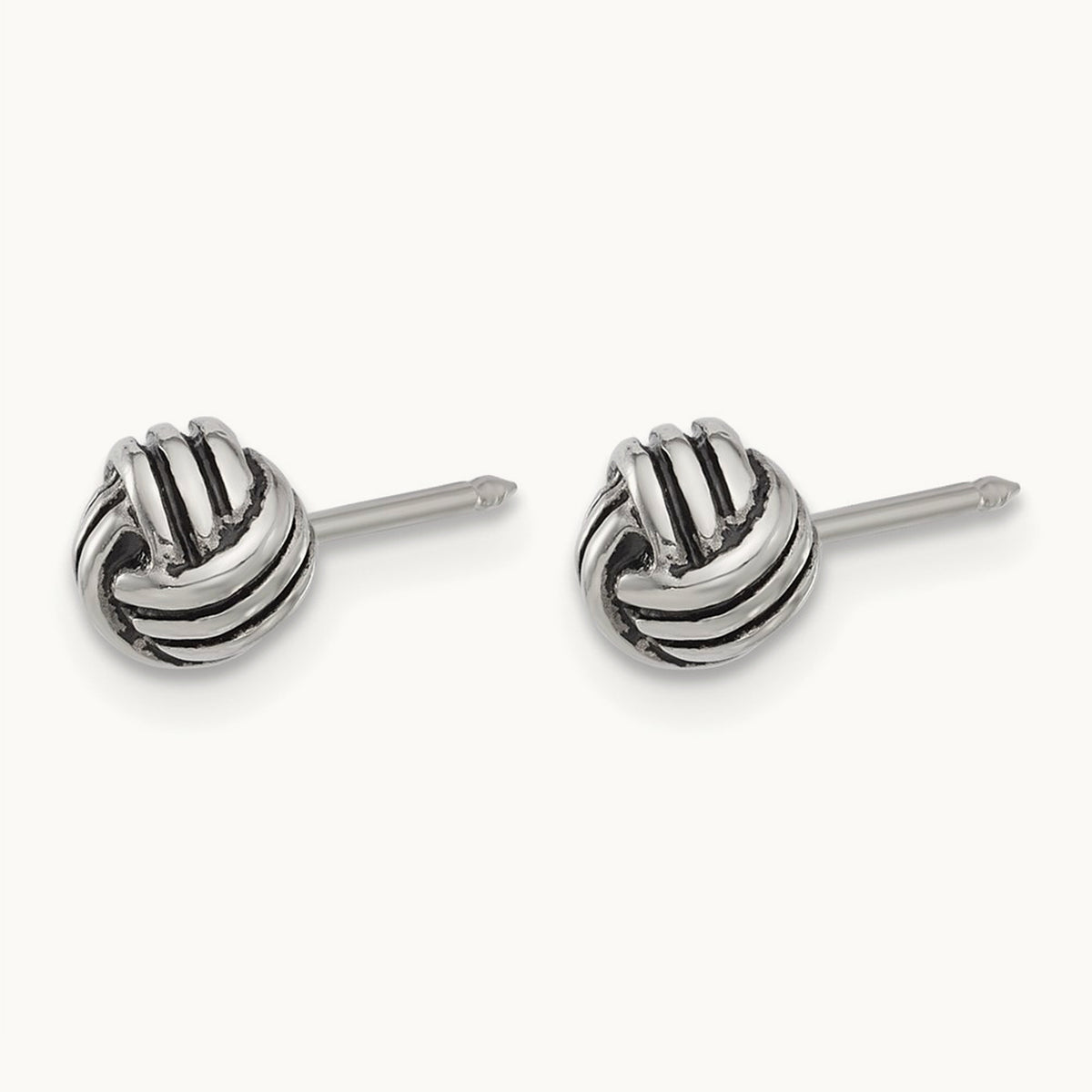 Inverness Stainless Steel Antiqued Love Knot Post Earrings
