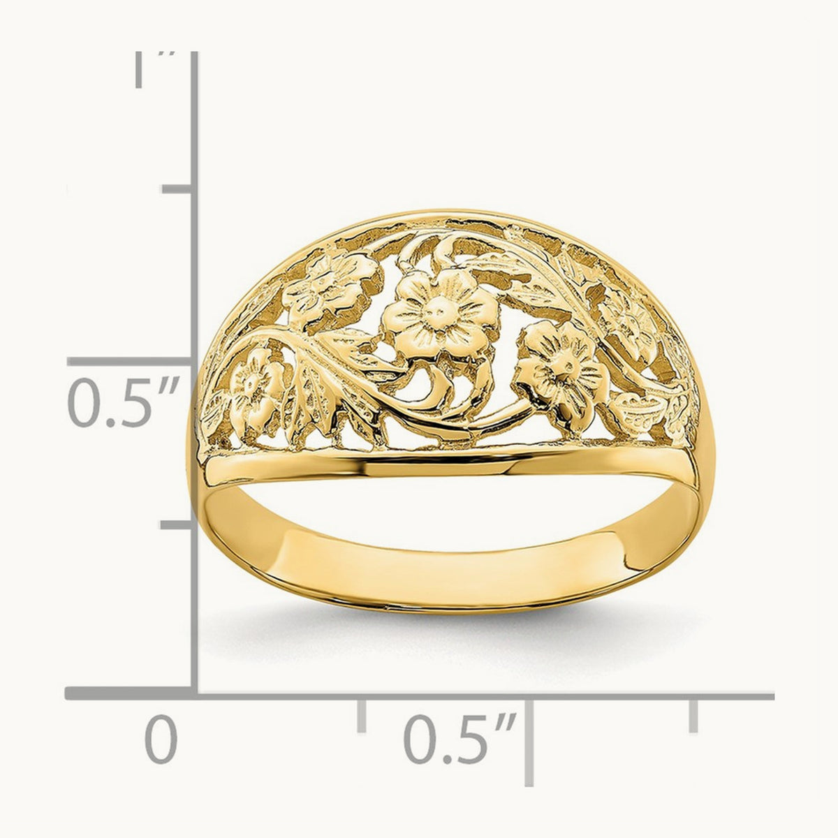 Floral Dome Ring, 14K