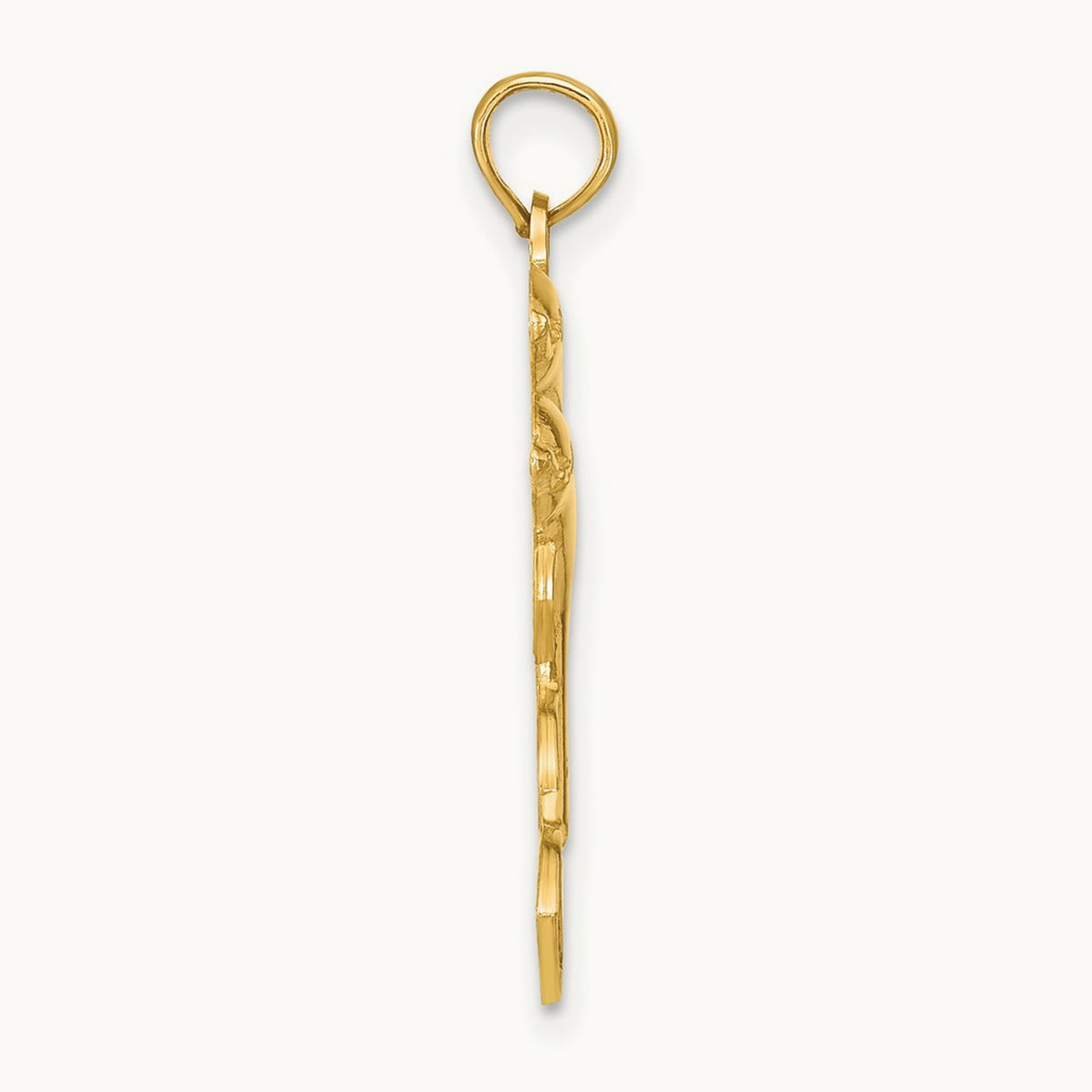 2-D Two Jumping Dolphins Charm, 14K