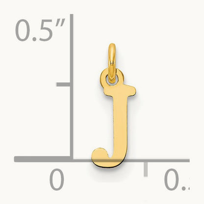 Cutout Letter J Initial Pendant, 14K Yellow Gold