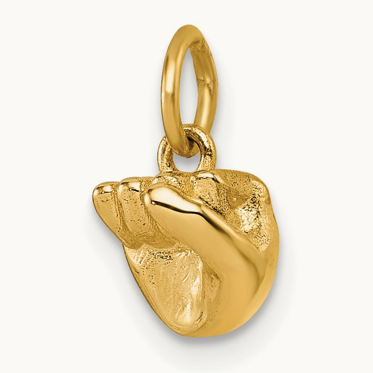 American Sign Language Alphabet Fingerspelling Sign S Pendant, 14K
