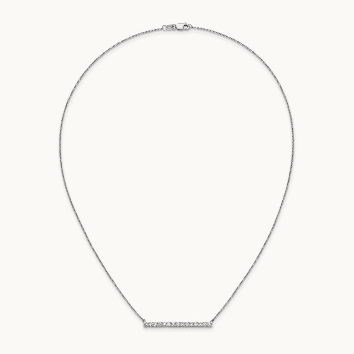 Diamond Bar 18 inch Necklace — 14K White Gold, 0.75 ct