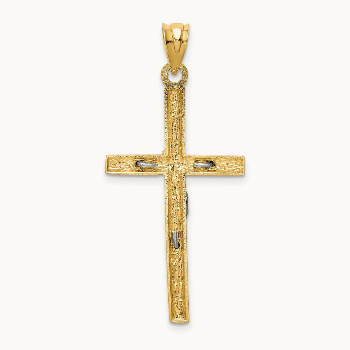 Crucifix Pendant, 14K Two-tone